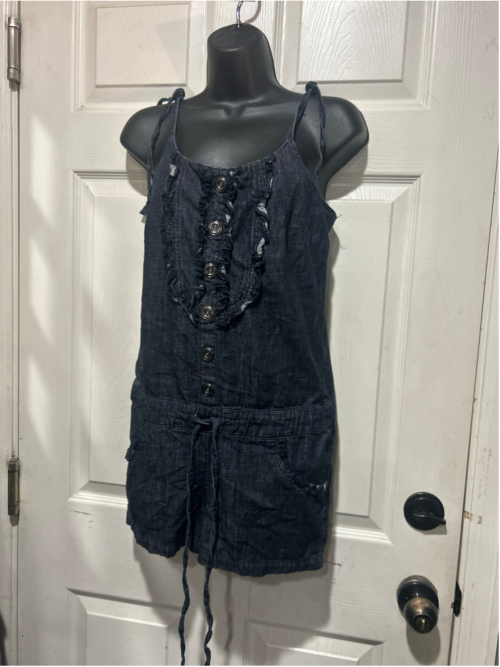 Women's Decree Denim Romper Size S Blue